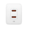 Зарядно за стена Spigen Essential (EE472EU) - 2x Type-C, 47W - Бяло