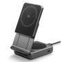 Безжична зарядна станция Spigen Essential (EF302MOQ) - MagSafe, Qi2.2, 3в1, Сгъваема, 25W - Сива