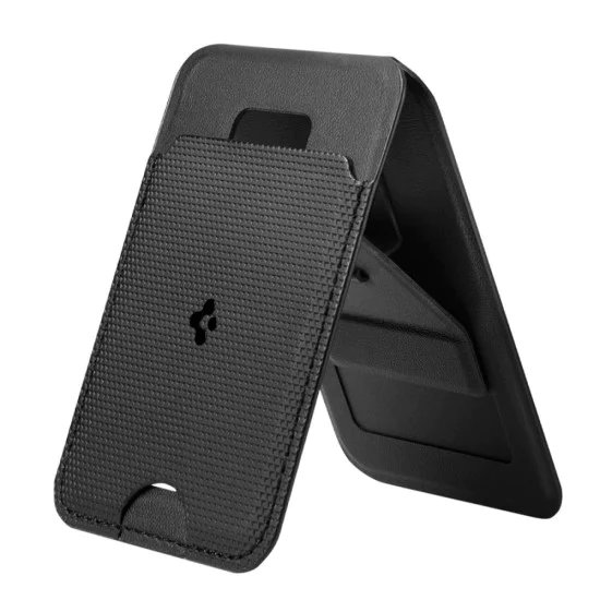 Магнитен портфейл и стойка Spigen Slim Fold (S314-1) - MagSafe, Универсален - Черен