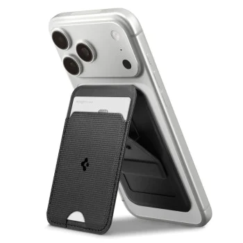 Магнитен портфейл и стойка Spigen Slim Fold (S314-1) - MagSafe, Универсален - Черен