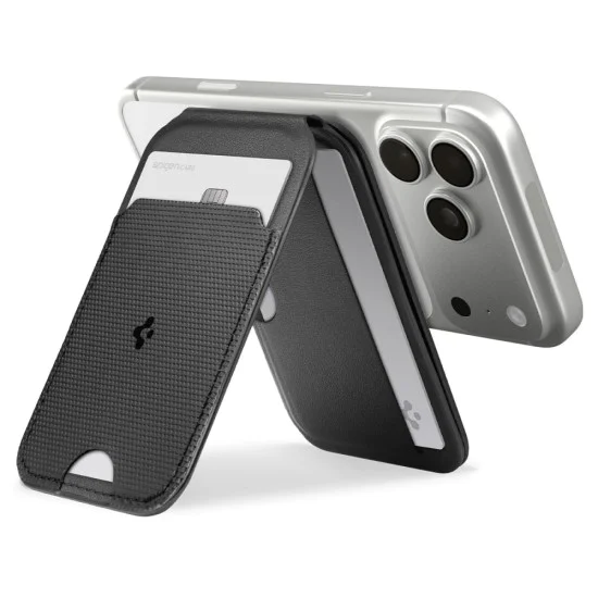 Магнитен портфейл и стойка тип статив Spigen Slim Fold Tripod (S314-2) - MagSafe - Черен