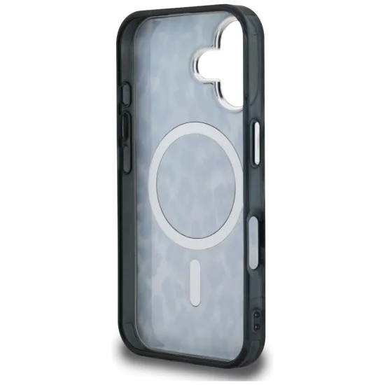 Калъф за iPhone 16 - Karl Lagerfeld IML Leopard Pattern MagSafe - Черен