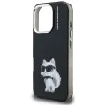 Калъф за iPhone 16 Pro Max - Karl Lagerfeld IML Aquarelle Choupette Logo - Черен
