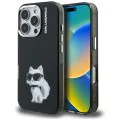 Калъф за iPhone 16 Pro Max - Karl Lagerfeld IML Aquarelle Choupette Logo - Черен