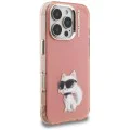Калъф за iPhone 16 Pro - Karl Lagerfeld IML Aquarelle Choupette Logo - Розов