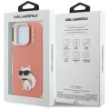 Калъф за iPhone 16 Pro - Karl Lagerfeld IML Aquarelle Choupette Logo - Розов