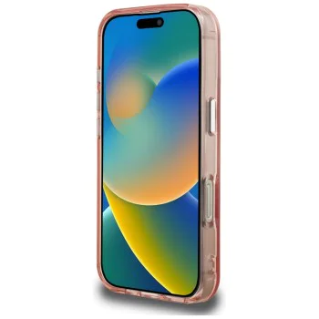 Калъф за iPhone 16 Pro - Karl Lagerfeld IML Aquarelle Choupette Logo - Розов