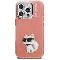 Калъф за iPhone 16 Pro - Karl Lagerfeld IML Aquarelle Choupette Logo - Розов