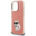 Калъф за iPhone 16 Pro - Karl Lagerfeld IML Aquarelle Choupette Logo - Розов