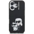 Калъф за iPhone 16 - Karl Lagerfeld IML Aquarelle Karl & Choupette - Черен