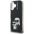Калъф за iPhone 16 - Karl Lagerfeld IML Aquarelle Karl & Choupette - Черен