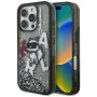 Калъф за iPhone 16 Pro - Karl Lagerfeld Liquid Glitter Choupette Logo MagSafe - Черен