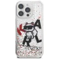 Калъф за iPhone 16 Pro Max - Karl Lagerfeld Liquid Glitter Choupette Logo MagSafe - Прозрачен