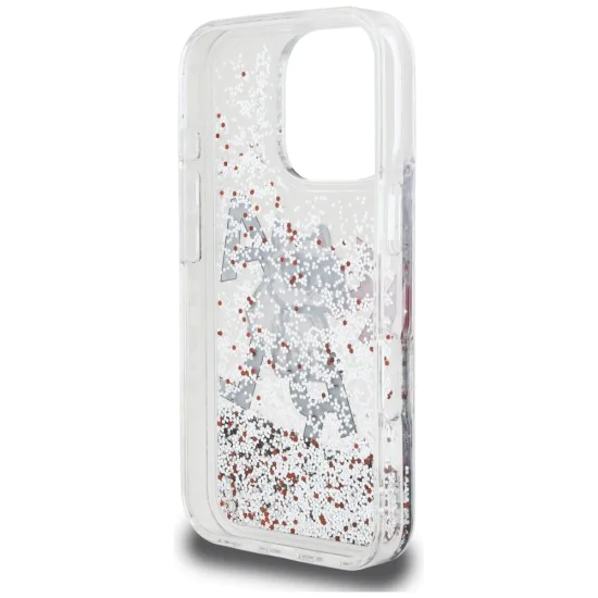 Калъф за iPhone 16 Pro - Karl Lagerfeld Liquid Glitter Choupette Logo MagSafe - Прозрачен