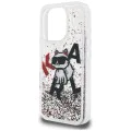 Калъф за iPhone 16 Pro - Karl Lagerfeld Liquid Glitter Choupette Logo MagSafe - Прозрачен