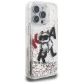 Калъф за iPhone 16 Pro - Karl Lagerfeld Liquid Glitter Choupette Logo MagSafe - Прозрачен
