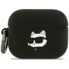 Силиконов калъф за Apple AirPods Pro 3 - Karl Lagerfeld Silicone Choupette Head 3D - Черен