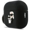 Силиконов калъф за Apple AirPods Pro 3 - Karl Lagerfeld Silicone Karl&Choupette Head 3D - Черен
