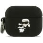 Силиконов калъф за Apple AirPods Pro 3 - Karl Lagerfeld Silicone Karl&Choupette Head 3D - Черен