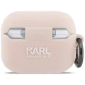 Силиконов калъф за Apple AirPods Pro 3 - Karl Lagerfeld Silicone Chaupette Head 3D - Розов