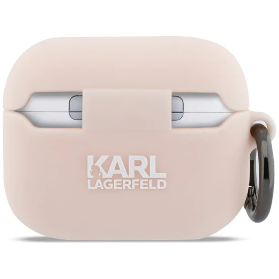 Силиконов калъф за Apple AirPods Pro 3 - Karl Lagerfeld Silicone Chaupette Head 3D - Розов