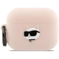 Силиконов калъф за Apple AirPods Pro 3 - Karl Lagerfeld Silicone Chaupette Head 3D - Розов