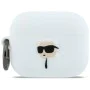 Силиконов калъф за Apple AirPods Pro 3 - Karl Lagerfeld Silicone Karl Head 3D - Бял