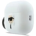 Силиконов калъф за Apple AirPods Pro 3 - Karl Lagerfeld Silicone Karl Head 3D - Бял