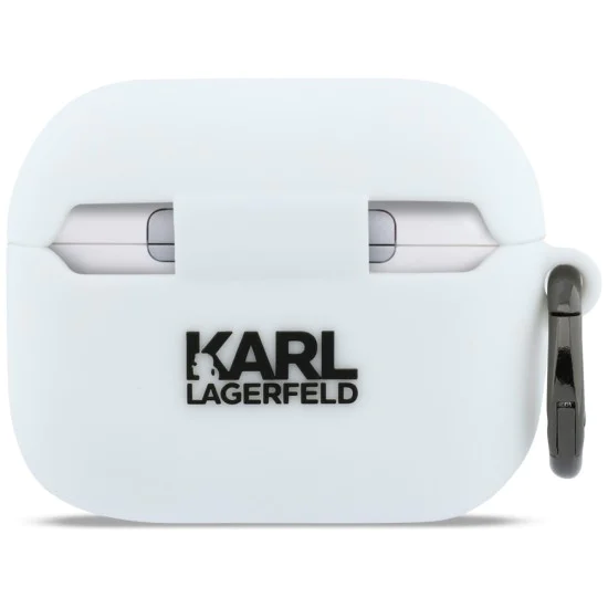 Силиконов калъф за Apple AirPods Pro 3 - Karl Lagerfeld Silicone Karl Head 3D - Бял