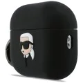 Силиконов калъф за Apple AirPods Pro 3 - Karl Lagerfeld Silicone Karl Head 3D - Черен