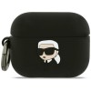Силиконов калъф за Apple AirPods Pro 3 - Karl Lagerfeld Silicone Karl Head 3D - Черен