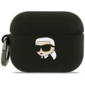 Силиконов калъф за Apple AirPods Pro 3 - Karl Lagerfeld Silicone Karl Head 3D - Черен
