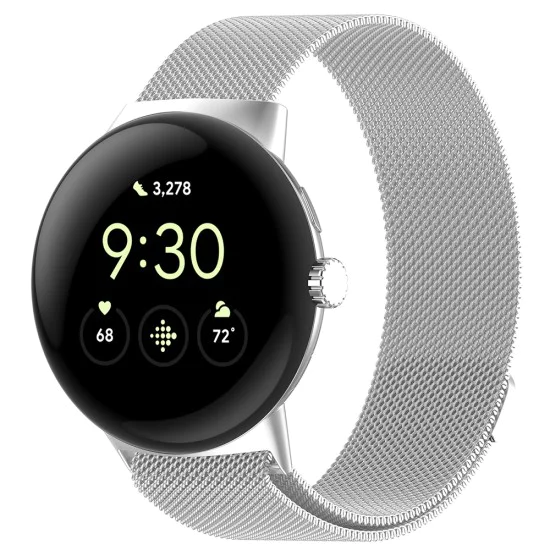 Верижка за Google Pixel Watch 4 (45mm) - Techsuit Watchband (W009) - Сребриста