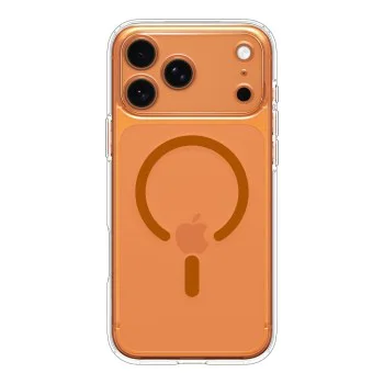 Калъф за iPhone 17 Pro Max - Spigen Ultra Hybrid MagSafe - Прозрачен / Оранжев