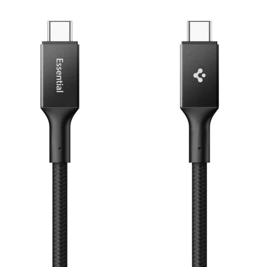 Кабел за данни Spigen Essential (EB10010CC) - Type-C към Type-C, 100W, 1м - Черен