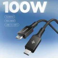 Кабел за данни Spigen Essential (EB10010CC) - Type-C към Type-C, 100W, 1м - Черен