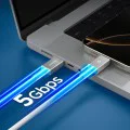 Кабел за данни Spigen Essential (EB10020CC) - Type-C към Type-C, 100W, 2м - Бял