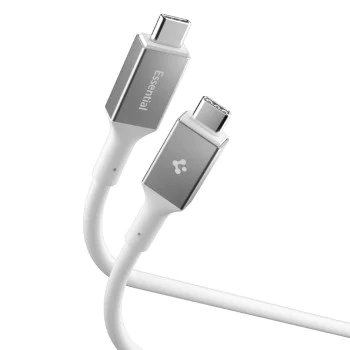 Кабел за данни Spigen Essential (EB10020CC) - Type-C към Type-C, 100W, 2м - Бял