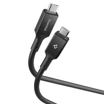 Кабел за данни Spigen Essential (EB10020CC) - Type-C към Type-C, 100W, 2м - Черен