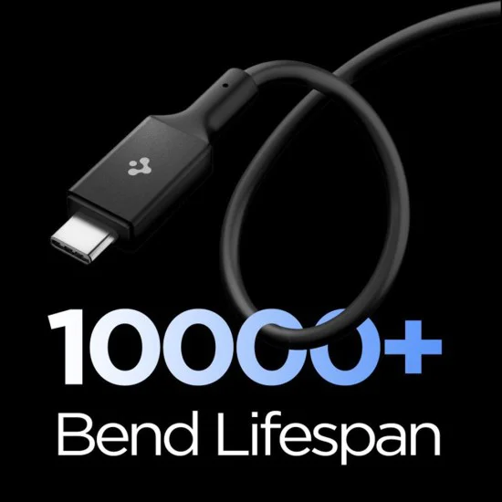 Кабел за данни Spigen Essential (EB10020CC) - Type-C към Type-C, 100W, 2м - Черен