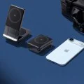 Безжична зарядна станция Spigen Essential (EF302MOQ) - MagSafe, Qi2.2, 3в1, Сгъваема, 25W - Сива