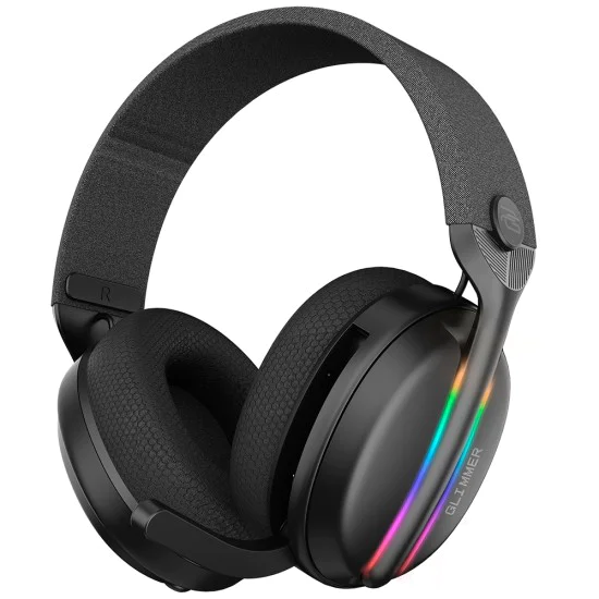 Геймърски слушалки Proove Glimmer (WHGL00022016) - с микрофон, BT/2.4GHz, RGB - Черно/Лилаво
