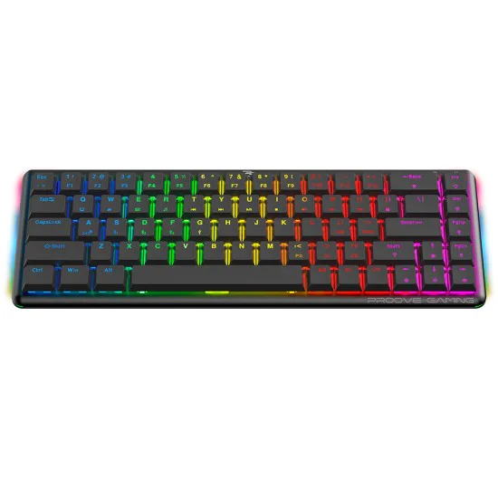 Безжична геймърска клавиатура Proove AFK (WKAFKEN22001) - RGB, 68 клавиша - Черна