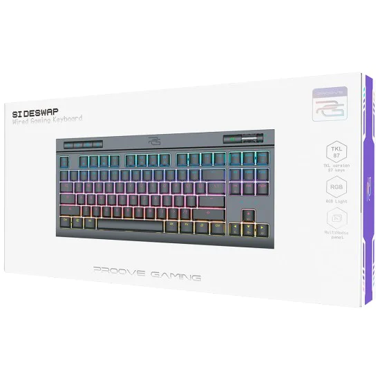 Механична клавиатура Proove Sideswap (CKSIEN00022401) - RGB, Сменяеми суичове - Черна