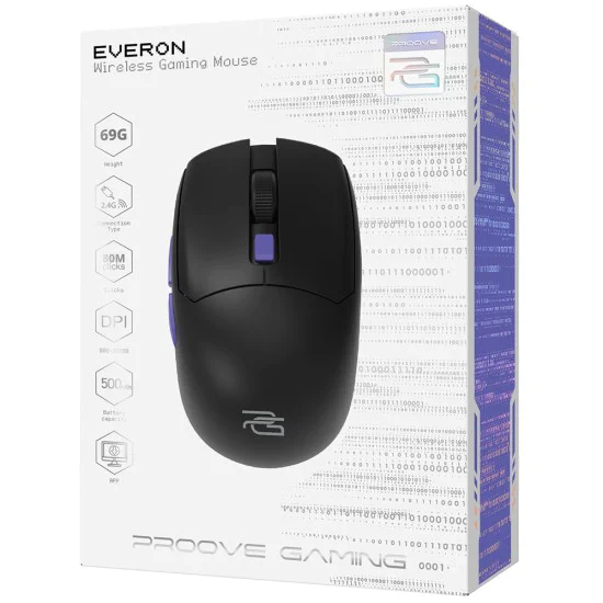 Безжична геймърска мишка Proove Everon (WMEV00022001) - 10000DPI - Черна
