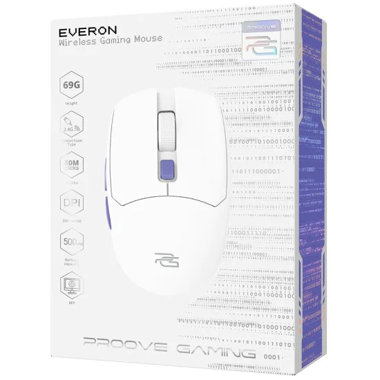 Безжична геймърска мишка Proove Everon (WMEV00022002) - 10000DPI - Бяла