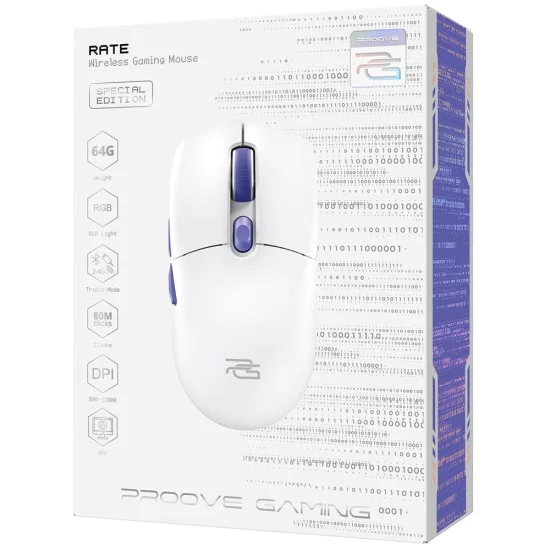 Безжична геймърска мишка Proove Rate Special Edition (CMRTWRS03002) - 12000DPI - Бяла