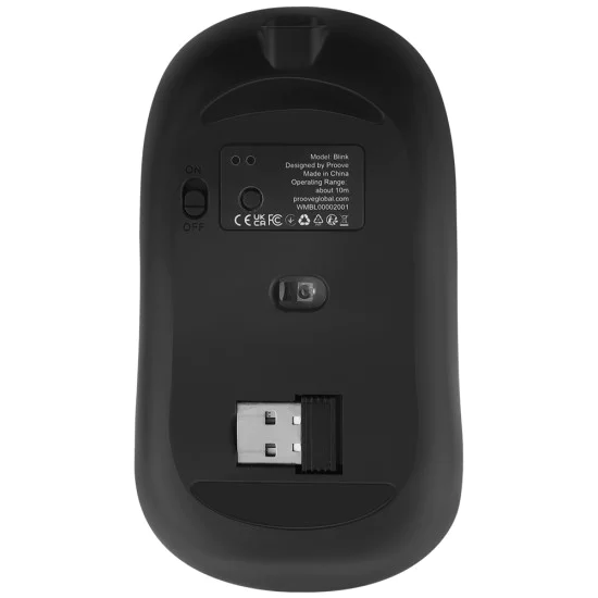Безжична офис мишка Proove Blink (WMBL00002001) - Ергономична, BT/2.4GHz - Черна