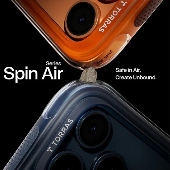 Калъф за iPhone 17 Pro Max - Torras Ostand Spin Air Series - Хоризонт оранжев