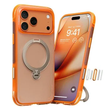 Калъф за iPhone 17 Pro Max - Torras Ostand Spin Air Series - Хоризонт оранжев